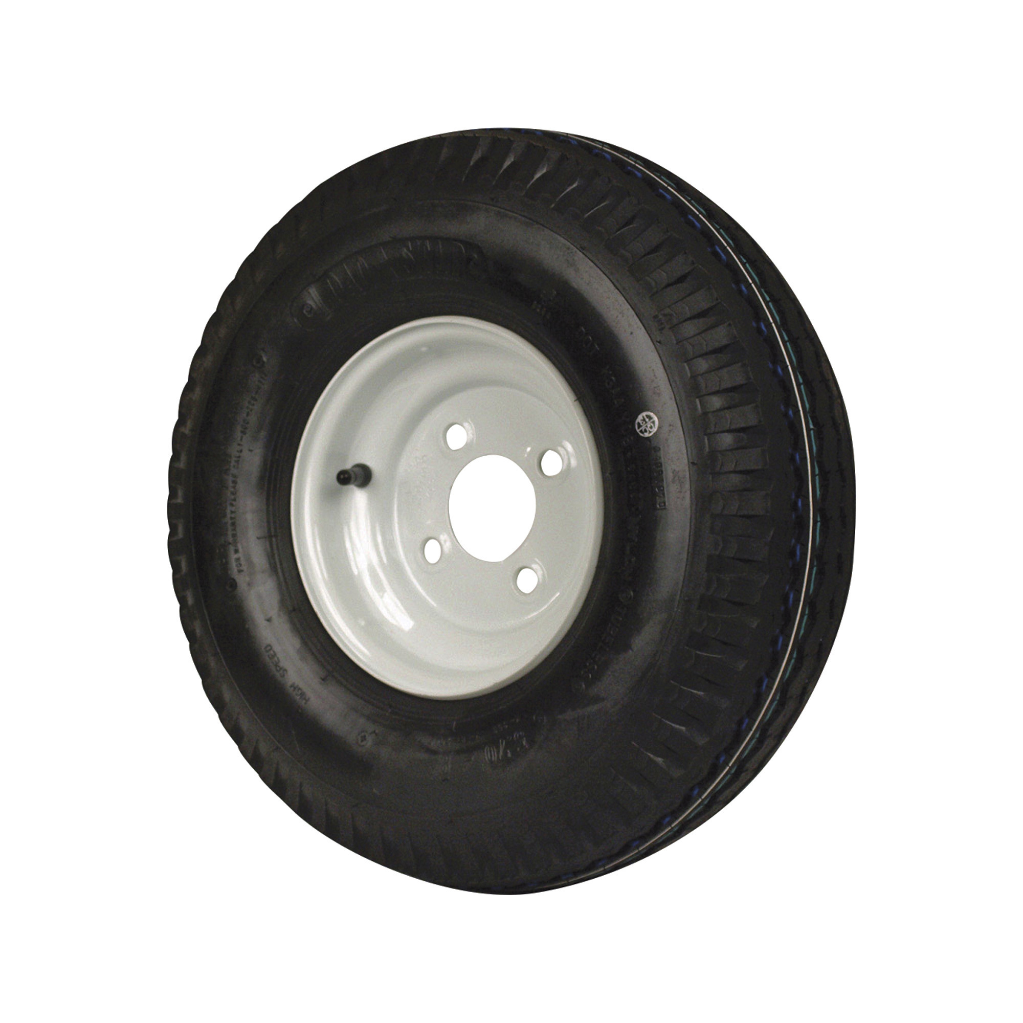 Kenda 8in. BiasPly Trailer Tire and Wheel Assembly, 570 x 8, 4Hole, Load Range B, Model
